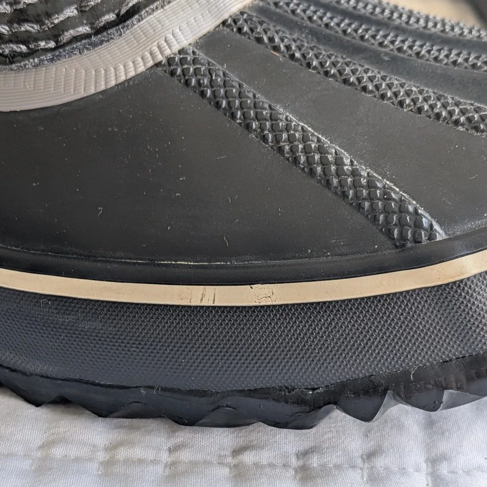 Sorel Dahlia Waterproof Patent Leather Mid Calf‎ Lace Up Snow Boots Black US 9